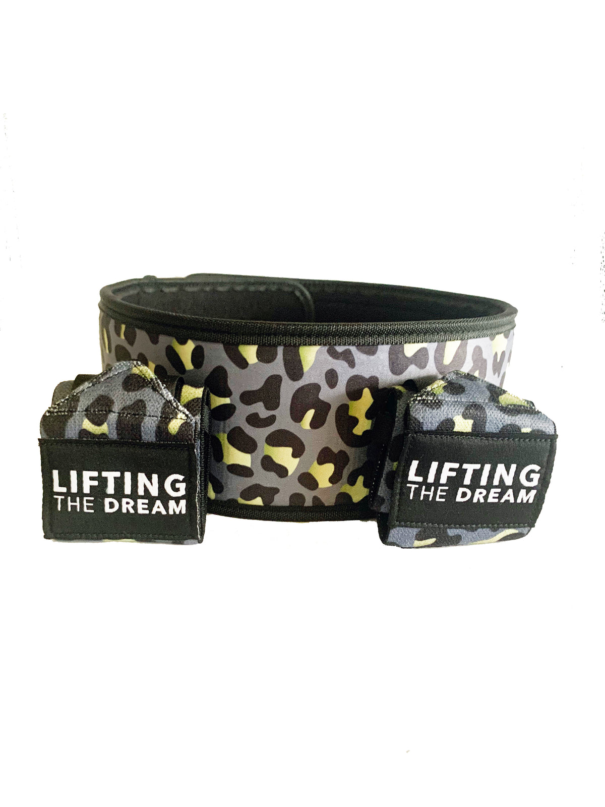 Lucky Leopard Weightlifting Belt + Wrist Wraps Bundle